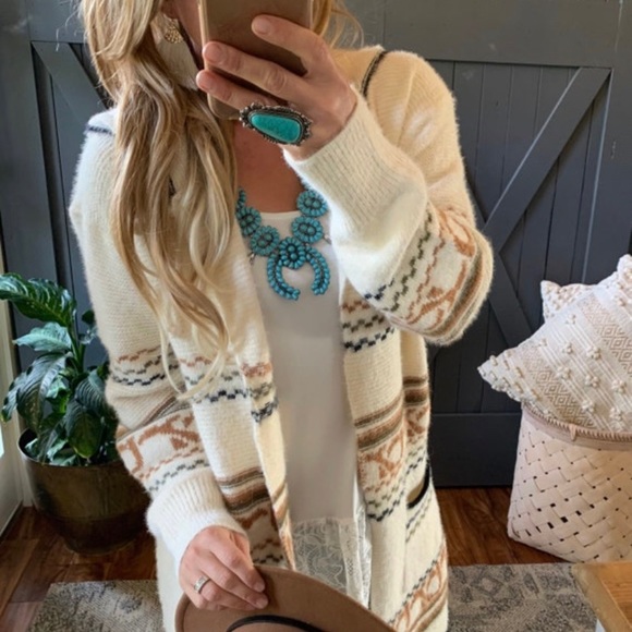 Shop_Fig Sweaters - New Cozy Oversized Hooded Pocketed Long Cardigan Sweater Coat Western Boho